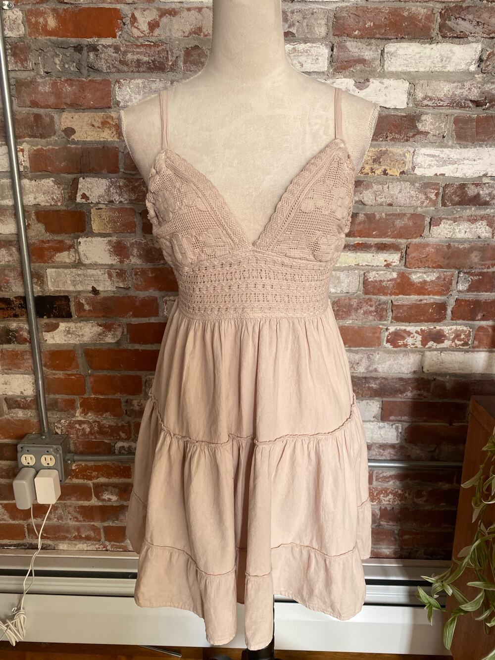 Blanco by Nature Women's Mia Crochet Appliqué Cotton Dress Size S